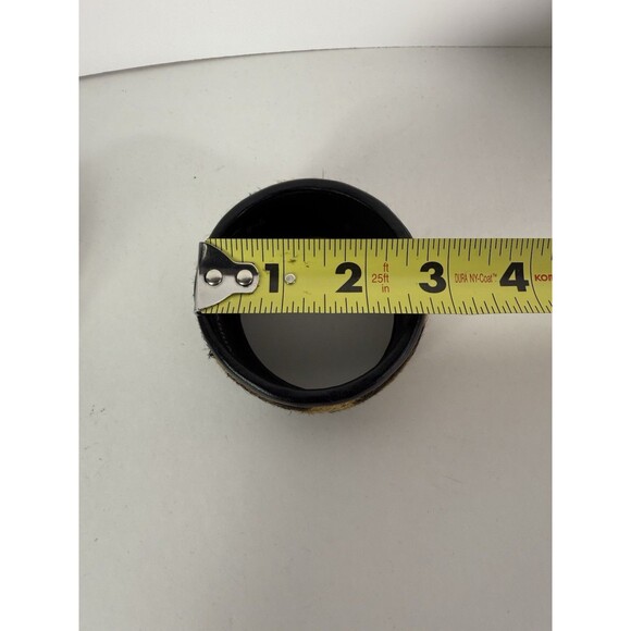 Clever Carriage Wristband Cow Hide Leather Bangle Slip On - Picture 10 of 11
